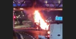 Σοβαρό τροχαίο Κηφισού και Λ. Αθηνών: Αυτοκίνητο λαμπάδιασε μετά από σύγκρουση με φορτηγό